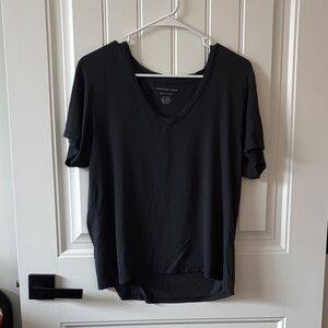 American Eagle Outfitters Women's Charcoal V-Neck Tee